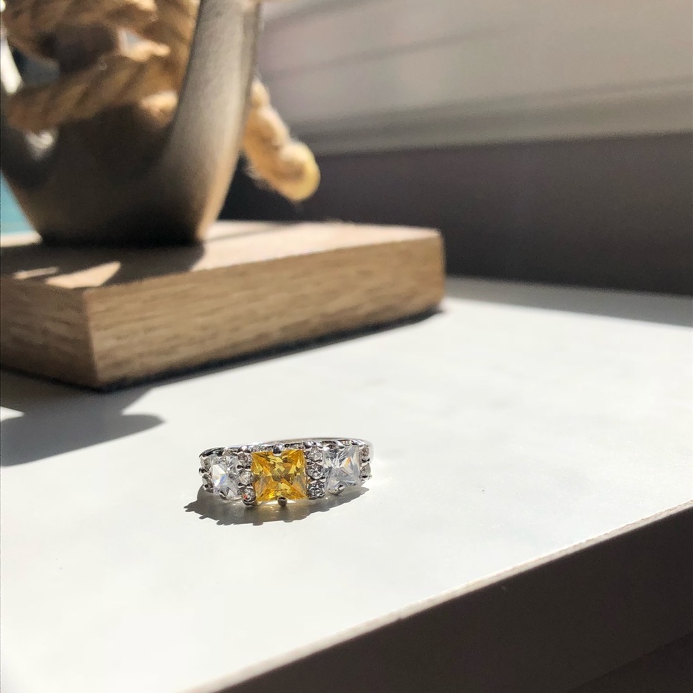 Citrine and Sapphire Ring